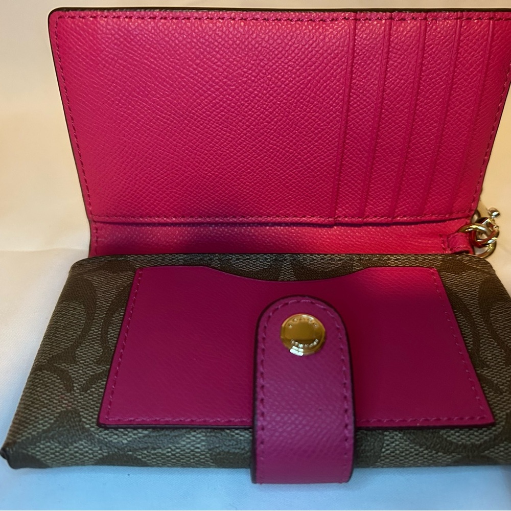 Coach Tan and Pink Women's Wallet